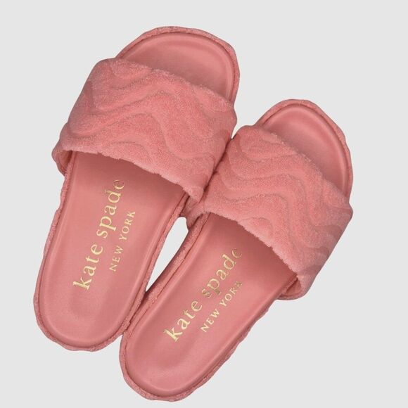 kate spade Breeze Platform Wedge Sandals Pink Size 5.5 GUC - Picture 1 of 9